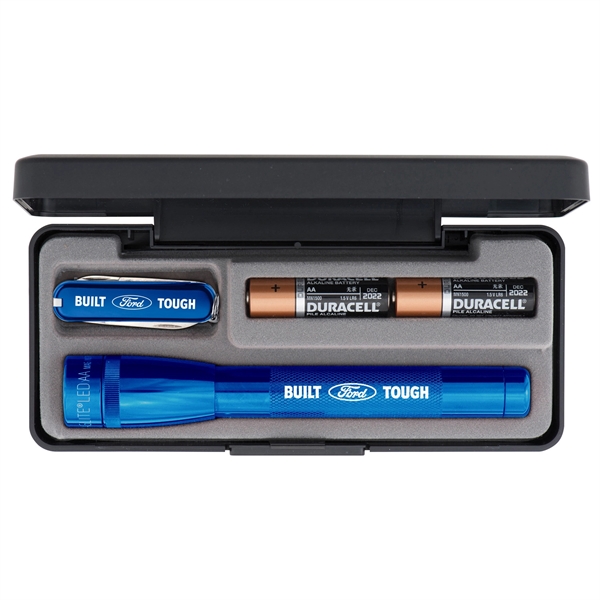 LED flashlight, two AA batteries and combination knife with multiple features... from ASI 46170 Compass Industries Inc