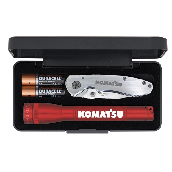 MagLite flashlight, two AA batteries and a knife with 4" handle... from ASI 46170 Compass Industries Inc