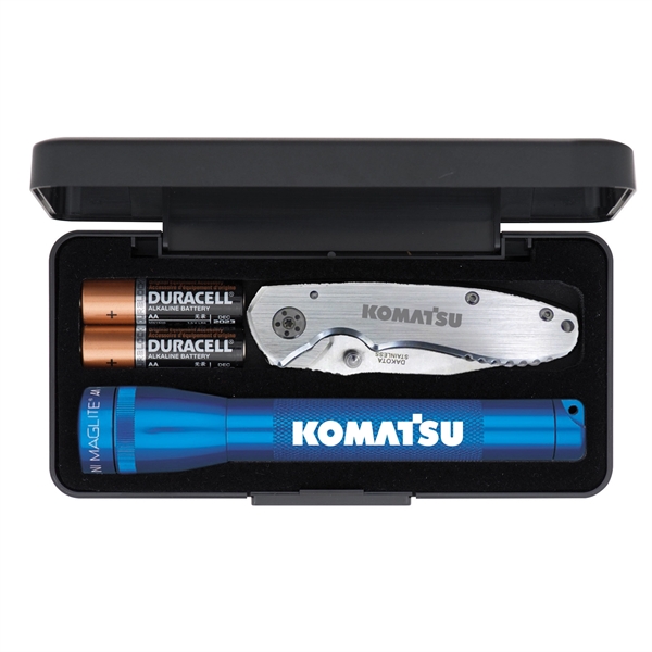MagLite flashlight, two AA batteries and a knife with 4" handle... from ASI 46170 Compass Industries Inc