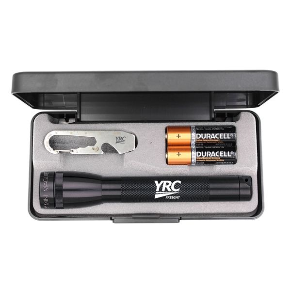 Mini flashlight with a stainless steel multi-functional tool featuring a ruler,... from ASI 46170 Compass Industries Inc