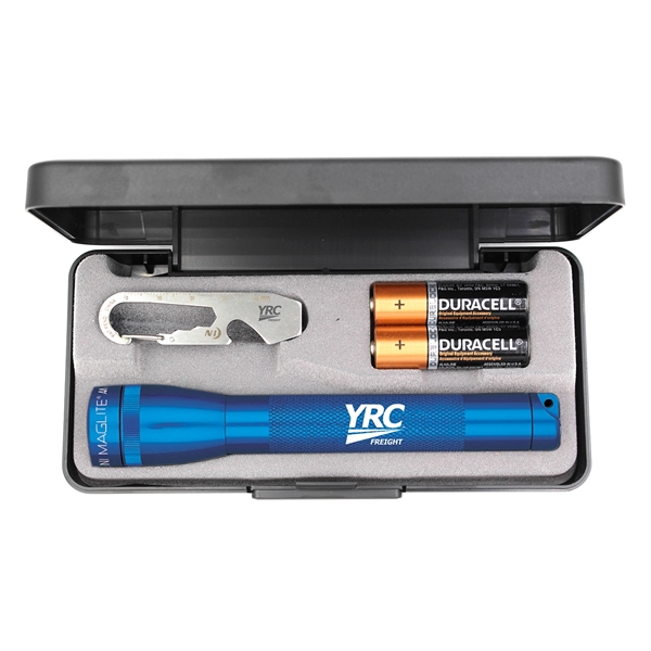 Mini flashlight with a stainless steel multi-functional tool featuring a ruler,... from ASI 46170 Compass Industries Inc