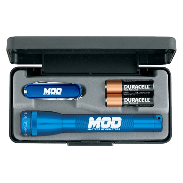 Gift set with MagLite flashlight and Swiss army knife with multiple... from ASI 46170 Compass Industries Inc