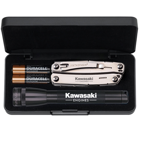 Mini flashlight with a 4" long when closed tool combination set.... from ASI 46170 Compass Industries Inc