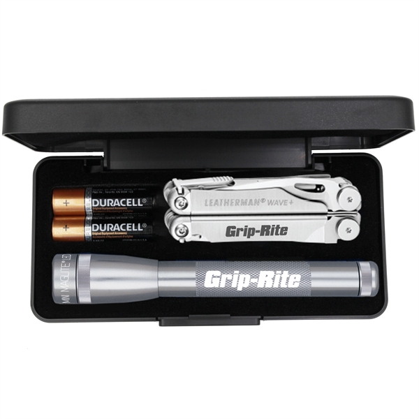 Set of two AA batteries, 6 1/2" LED flashlight and a... from ASI 46170 Compass Industries Inc