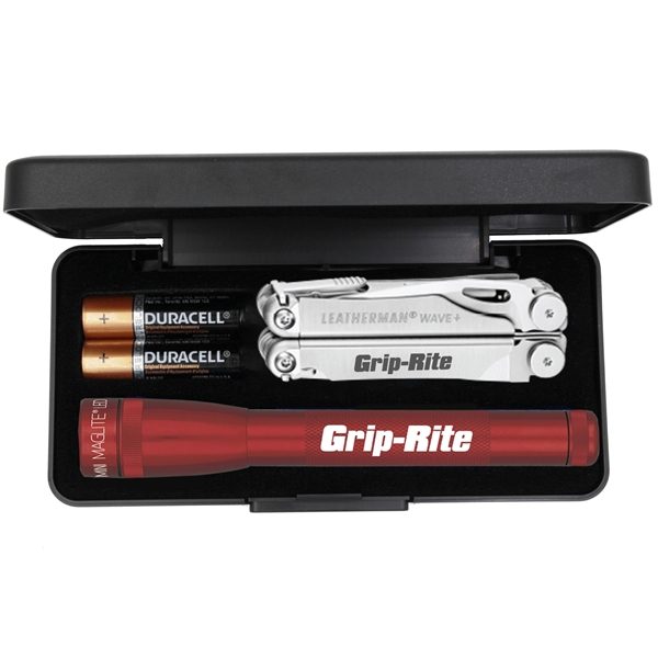 Set of two AA batteries, 6 1/2" LED flashlight and a... from ASI 46170 Compass Industries Inc