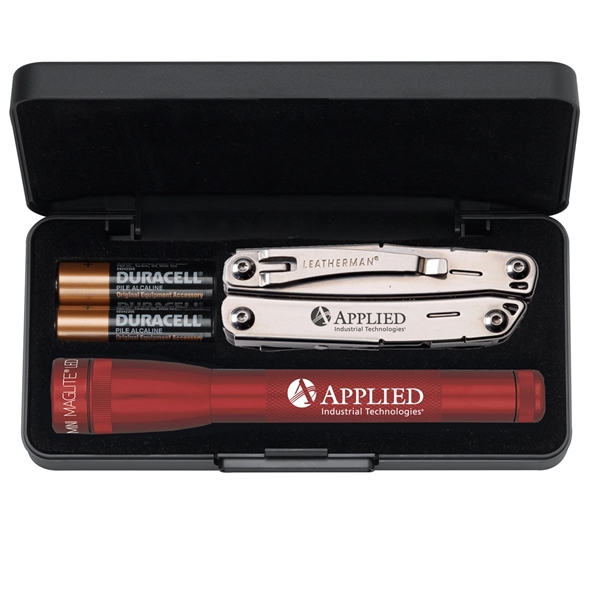 Set of two AA batteries, 6 1/2" LED flashlight and a... from ASI 46170 Compass Industries Inc