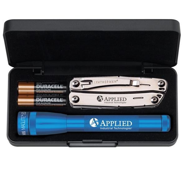 Set of two AA batteries, 6 1/2" LED flashlight and a... from ASI 46170 Compass Industries Inc