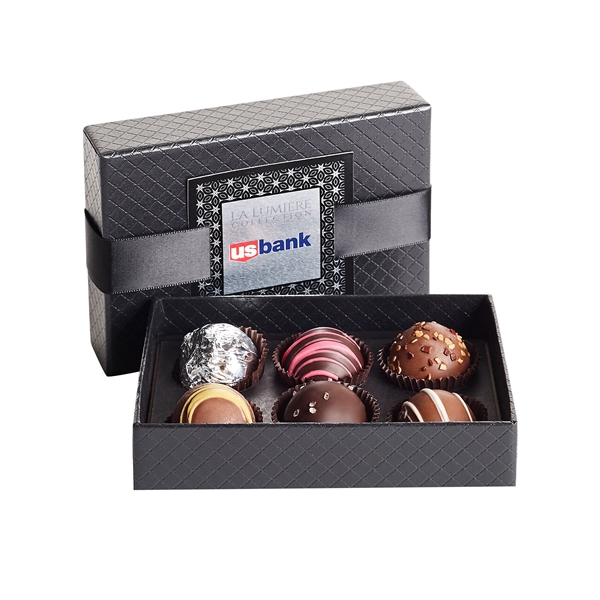 6 Piece Belgian Chocolate Truffle Box.... from ASI 71685 Midnite Snax®
