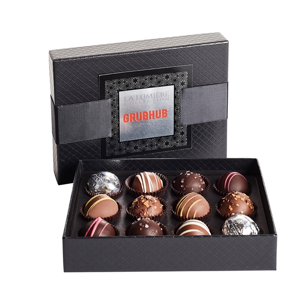 12 Piece Belgian Chocolate Truffle Box.... from ASI 71685 Midnite Snax®
