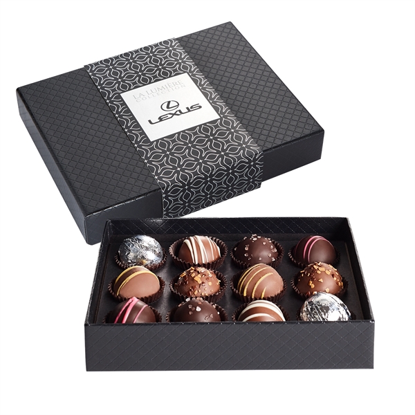 12 Piece Belgian Chocolate Truffle Box.... from ASI 71685 Midnite Snax®