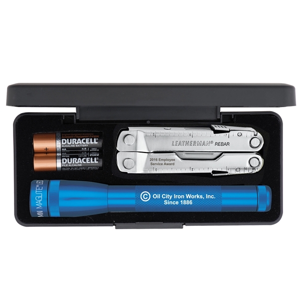 Set of two AA batteries, 6 1/2" LED flashlight and a... from ASI 46170 Compass Industries Inc