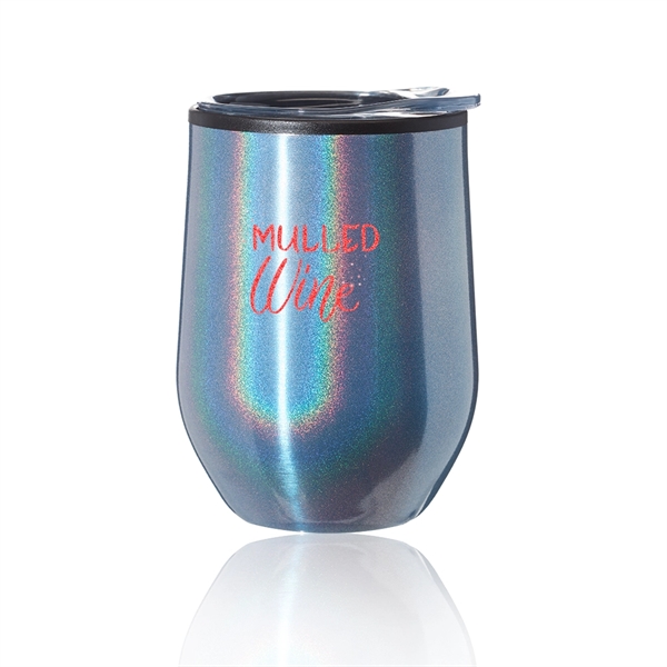 12 oz., stemless wine glass with lid, stainless steel exterior, iridescent... from ASI 39552 BEL Promo