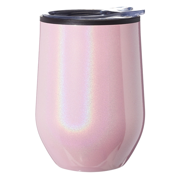 12 oz., stemless wine glass with lid, stainless steel exterior, iridescent... from ASI 39552 BEL Promo