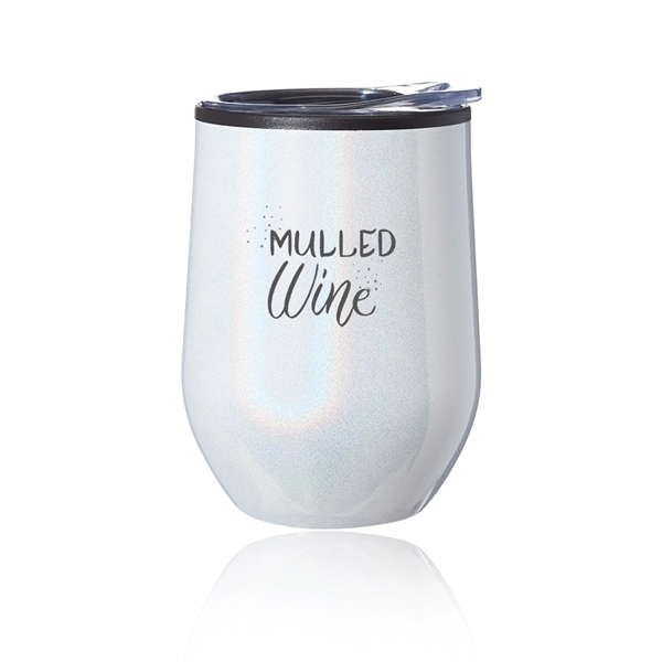 12 oz., stemless wine glass with lid, stainless steel exterior, iridescent... from ASI 39552 BEL Promo