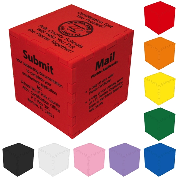 Desktop puzzle cube, 3" assembled, 10.75" x 7.25" flat.... from ASI 54886 Foamworx / FoamWorx