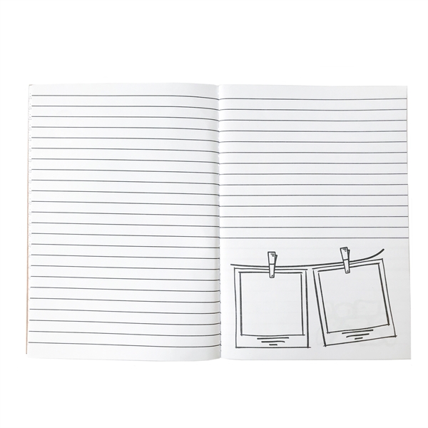 5" x 7" 96-page doodle Kraft notebook with starter art to... from ASI 63549 Jornik Manufacturing Corp / Jornik