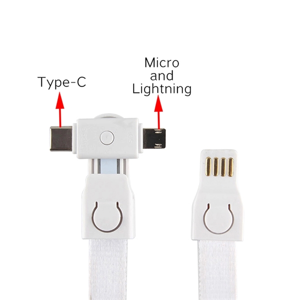 ABS plastic and polyester 3-in-1 wrist charging cable and wristband with... from ASI 37218 Athena Promo (tm)