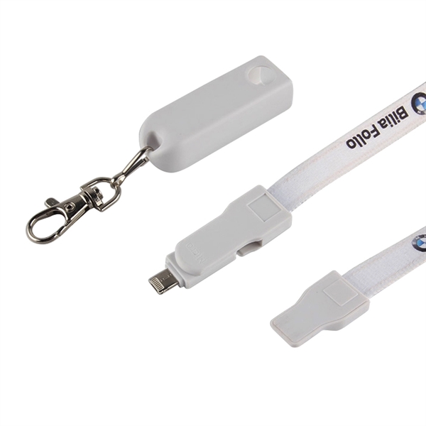 ABS plastic and polyester 3-in-1 wrist charging cable and wristband with... from ASI 37218 Athena Promo (tm)