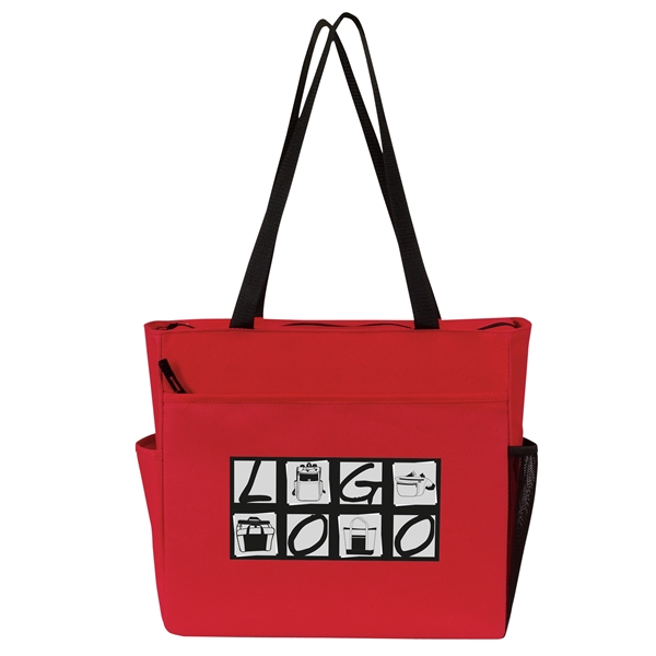 20.5" x 12.5" tote bag with zippered large compartment, luggage loop,... from ASI 46420 Continental Mkting Svc Inc / CMBags