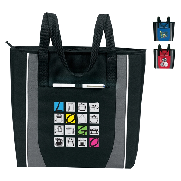 A zip tote: Poly 600 Denier plus linen. Great for promotional... from ASI 46420 Continental Mkting Svc Inc / CMBags