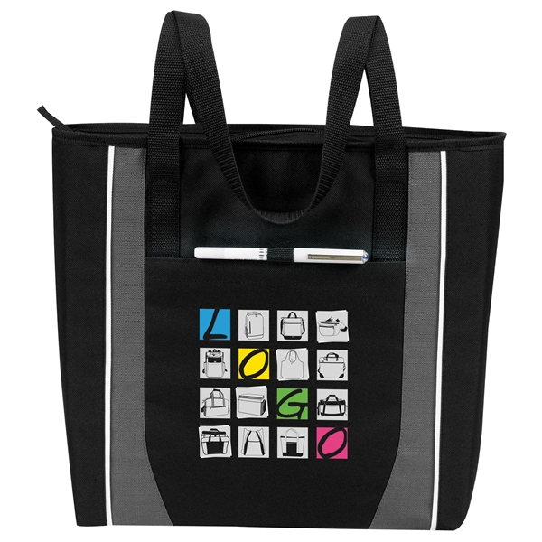 A zip tote: Poly 600 Denier plus linen. Great for promotional... from ASI 46420 Continental Mkting Svc Inc / CMBags