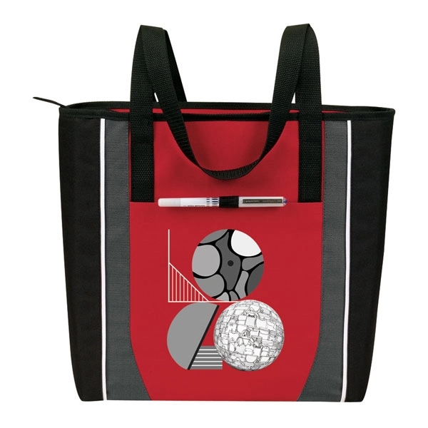A zip tote: Poly 600 Denier plus linen. Great for promotional... from ASI 46420 Continental Mkting Svc Inc / CMBags