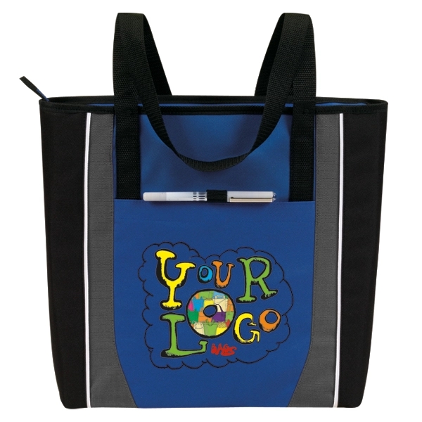A zip tote: Poly 600 Denier plus linen. Great for promotional... from ASI 46420 Continental Mkting Svc Inc / CMBags