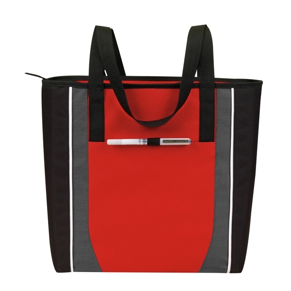 A zip tote: Poly 600 Denier plus linen. Great for promotional... from ASI 46420 Continental Mkting Svc Inc / CMBags