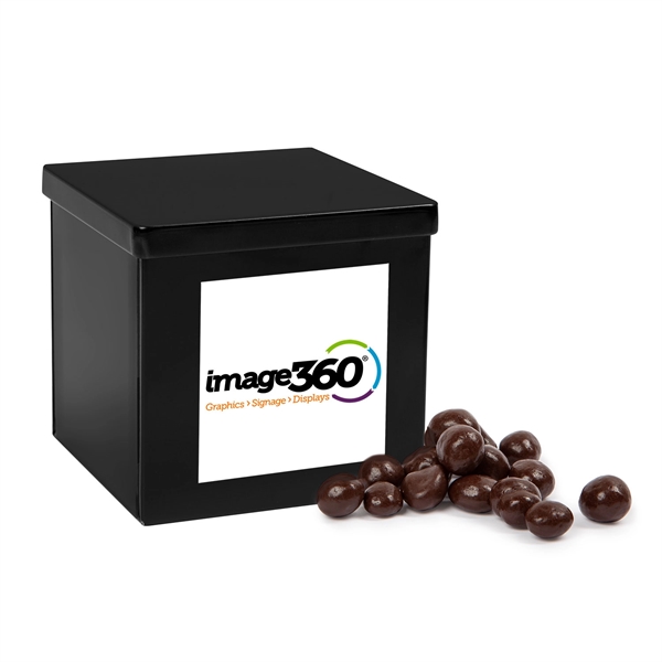 White canister filled with dark chocolate espresso beans.... from ASI 44900 NC Custom (CI/Lanco) / Lanco