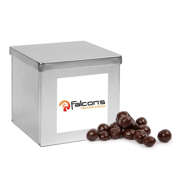 White canister filled with dark chocolate espresso beans.... from ASI 44900 NC Custom (CI/Lanco) / Lanco