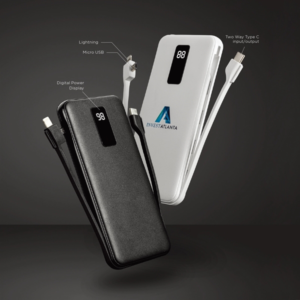 5 11/16" x 3" x 1/2" 10000mAh Powebank with dual fold-out... from ASI 91435 Tomax USA / Tomax