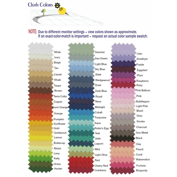 Full color imprinted tablecloth that fits standard 8' table.... from ASI 57713 Glow Promotions / Glow Promotions