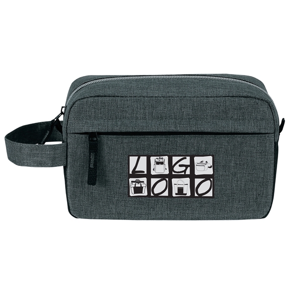 Classic toiletry bag with zippered main compartment, self-fabric handle on side... from ASI 46420 Continental Mkting Svc Inc / CMBags