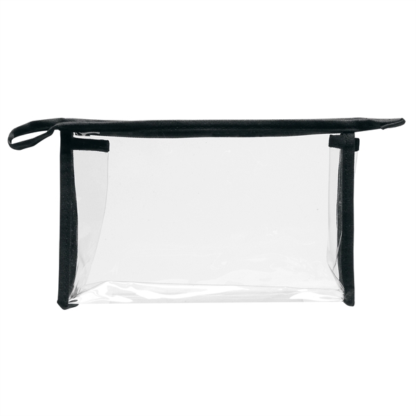 Transparent pouch with zipper closure, poly color trim and customization options.... from ASI 46420 Continental Mkting Svc Inc / CMBags