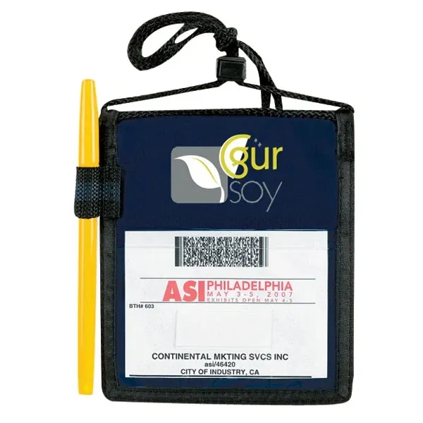 Trade Show Neck Wallet II. Made of Poly 300 denier Ripstop... from ASI 46420 Continental Mkting Svc Inc / CMBags