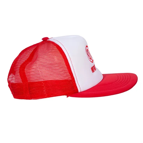 Five panel polyester trucker hat with adjustable snap closure.... from ASI 62088 IDProductsource