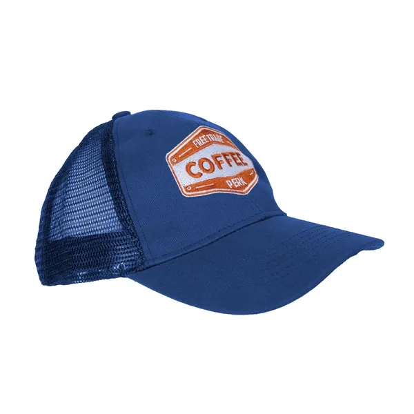 Six panel cotton and polyester buckram cap with mesh back, sweatband... from ASI 62088 IDProductsource