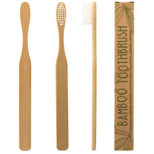 Bamboo toothbrush packaged inside a biodegradable natural kraft box.... from ASI 62190 Illini