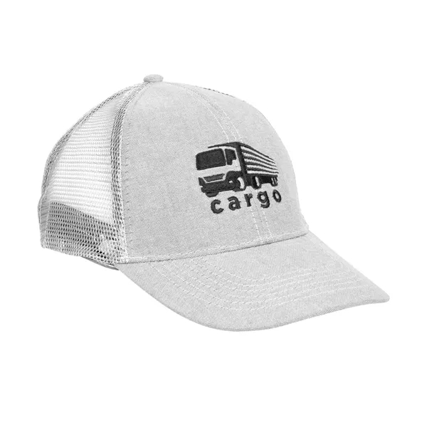 70/30 cotton and polyester six-panel buckram vintage trucker-style hat with nylon... from ASI 62088 IDProductsource