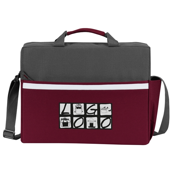 Two-tone, accented brief bag with zippered main compartment, adjustable shoulder strap... from ASI 46420 Continental Mkting Svc Inc / CMBags