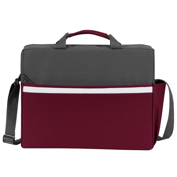 Two-tone, accented brief bag with zippered main compartment, adjustable shoulder strap... from ASI 46420 Continental Mkting Svc Inc / CMBags