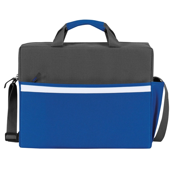 Two-tone, accented brief bag with zippered main compartment, adjustable shoulder strap... from ASI 46420 Continental Mkting Svc Inc / CMBags