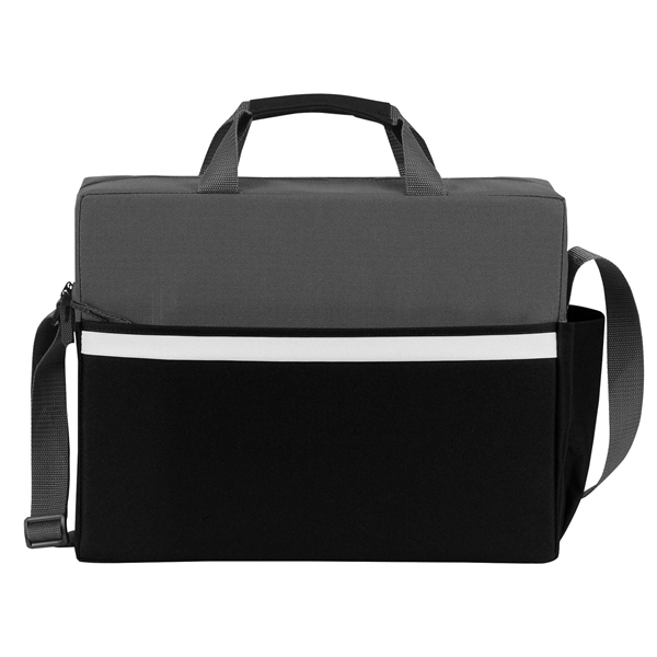 Two-tone, accented brief bag with zippered main compartment, adjustable shoulder strap... from ASI 46420 Continental Mkting Svc Inc / CMBags
