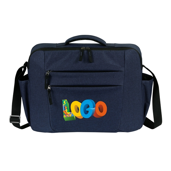 Premium laptop briefcase with a zippered main compartment and a padded... from ASI 46420 Continental Mkting Svc Inc / CMBags