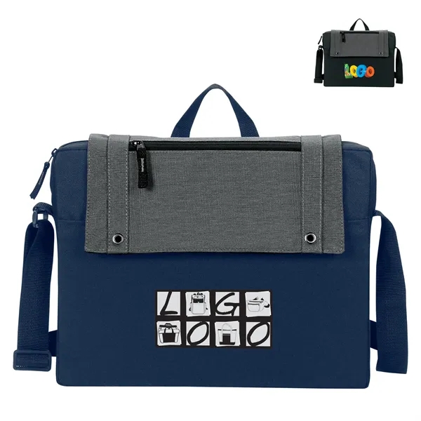 Slim briefcase made of 600 denier polyester and linen with a... from ASI 46420 Continental Mkting Svc Inc / CMBags