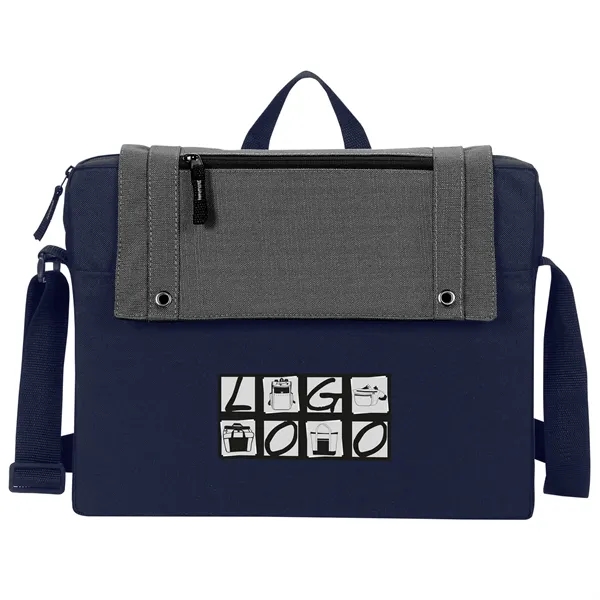 Slim briefcase made of 600 denier polyester and linen with a... from ASI 46420 Continental Mkting Svc Inc / CMBags