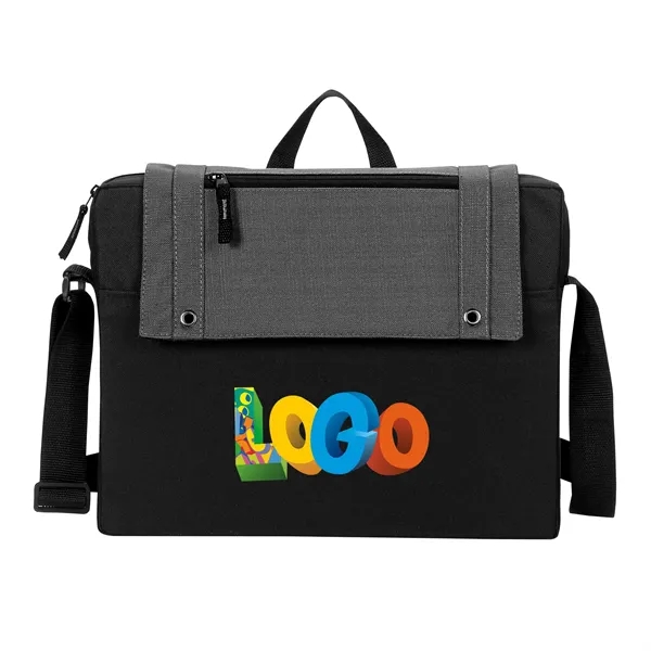 Slim briefcase made of 600 denier polyester and linen with a... from ASI 46420 Continental Mkting Svc Inc / CMBags