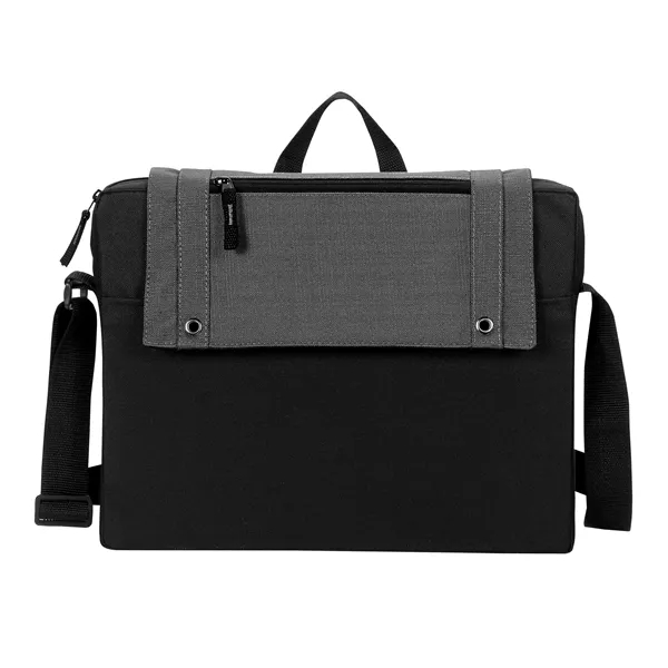 Slim briefcase made of 600 denier polyester and linen with a... from ASI 46420 Continental Mkting Svc Inc / CMBags