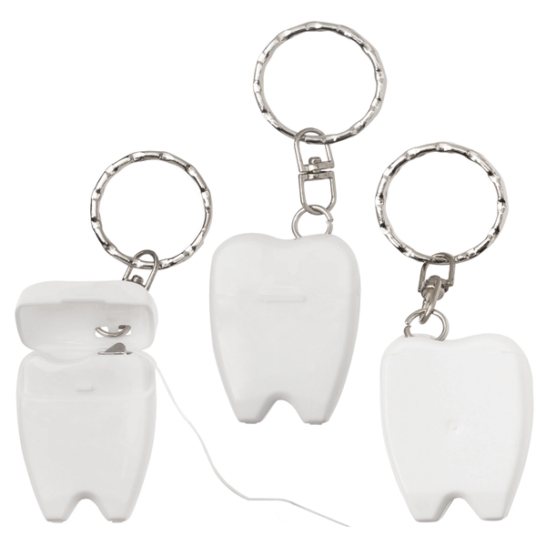 Key tag with 13 yards of mint-flavored wax dental floss.... from ASI 62190 Illini