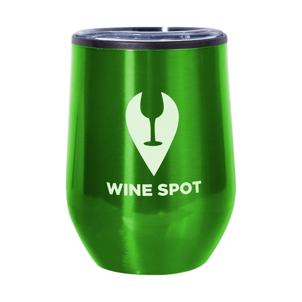 4.75" x 3" 12-ounce capacity stainless steel stemless wine glasses with... from ASI 62088 IDProductsource